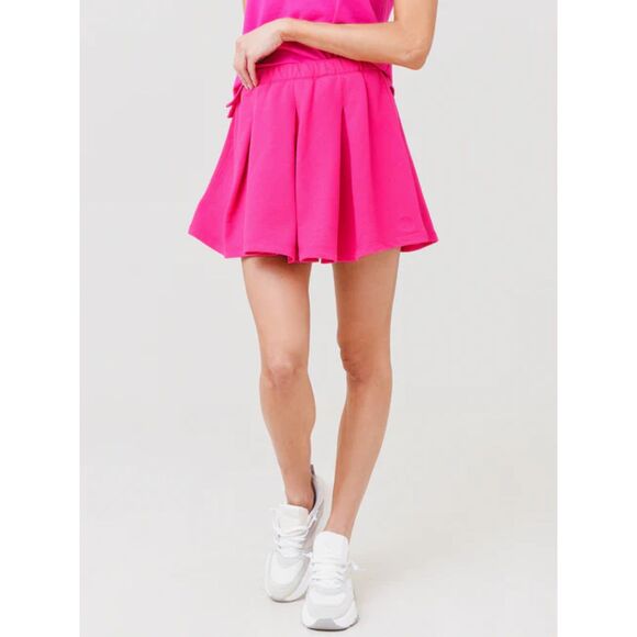 MONROW Skirt Womens Small Pink Pleated Tennis Skirt Pull On Mini‎ Soft Flounce - Picture 1 of 8